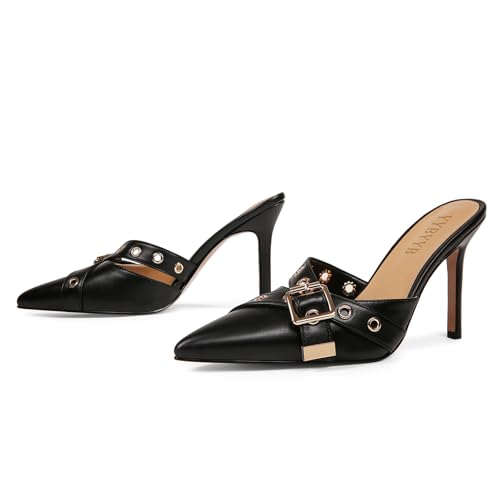 Womens Pumps Sexy High Heels Closed Toe Heeled Mules Stiletto Slip On Pointed Toe Heels for Women Pointy Shoes Backless2