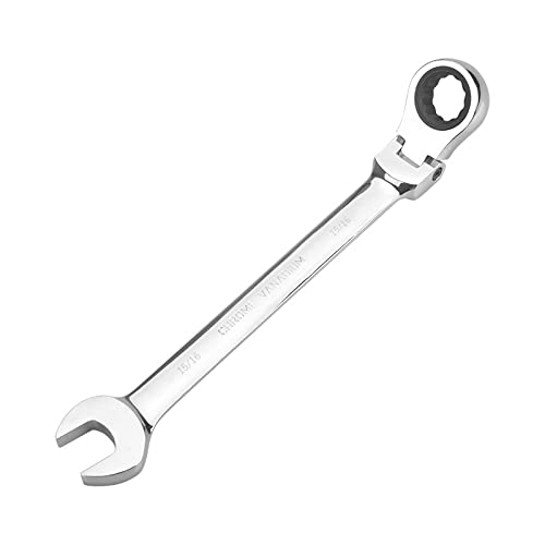 FLZOSPER 15/16 SAE Flex-Head Gear Wrench Box End Head 72-Tooth Ratcheting Combination Wrench Spanner
