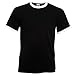 Fruit Of The Loom Mens Ringer Short Sleeve T-Shirt (L) (Black/White)