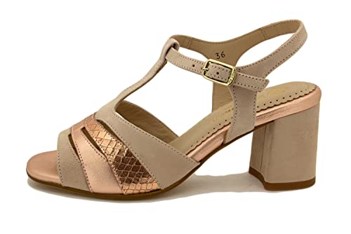 Sandale talon daim beige PieSanto 190258 idéale pour vos soirées d'été