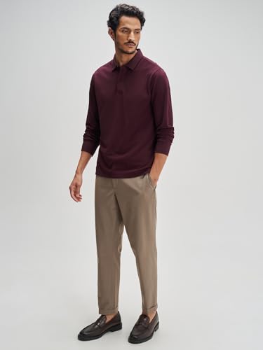 Image of XYXX Men's Solid Cotton Polo T-Shirt | Polo Neck Tshirts | Full Sleeves | Solid-Regular Fit