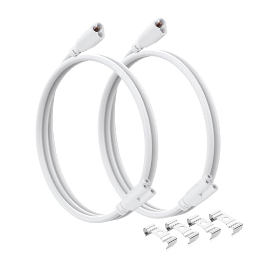 SinLoon T5 T8 LED Cable 3.3FT LED 3Pin Integrated Tube Male to Female Adapter Extension Cord for Integrated Fluorescent Tube Light Bulb Lamp Holder(2 Pack/1M)