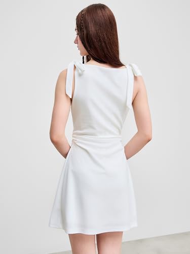 Image of CIDER Mini Dress Bodycon Sexy Square Neck Bowknot Sleeveless High Waist Party Cocktail Elegant Dresses for Women