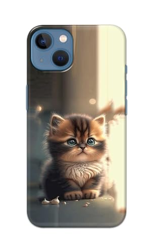 Image of PRINTFIDAA Printed Hard Back Cover Case for Apple iPhone 13 Back Cover (Cute Cat) -112