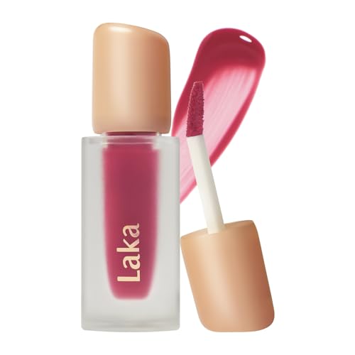 Laka Fruity Glam Tint | Glowing Korean Lip Tint with Hydrating Lightweight Texture | Buildable Color, Non-Sticky High Shine Gloss | K-Beauty Korean Makeup | #127 Rose, 0.15oz