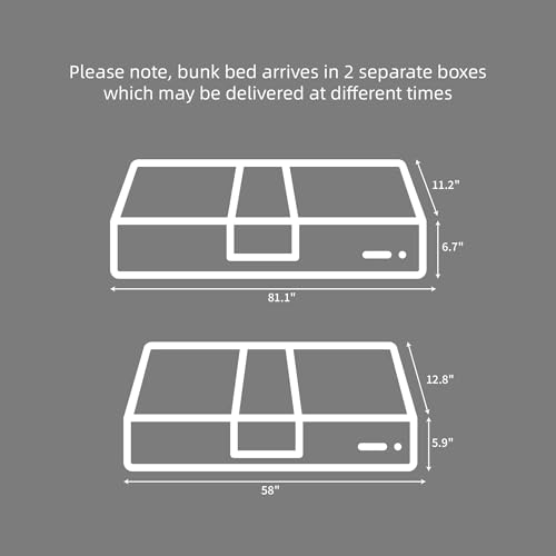 Image of Softa Twin Over Full Bunk Bed with Ladder,Wooden Bunk Bed with High Guardrail and Ladder for Kids, Teens, Dorm Rooms, and Guest Rooms,No Box Spring Needed