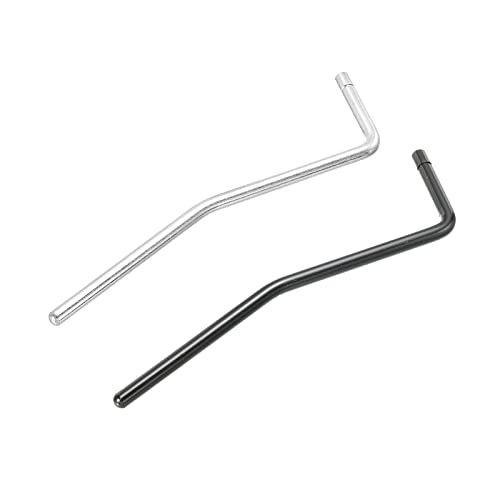 PATIKIL Guitar Tremolo Arm Bridge Bar Metal Rocker Silver Black for Most Tremolo Bridge System Pack of 2