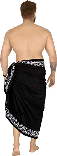 LA LEELA Men's Casual Beach Cover-Up Summer Swimwear Sarong Beachwear Pareo Wrap3