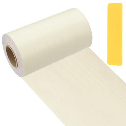 PATIKIL Wood Grain Repair Tape 4" x33', Self Adhesive Realistic Textured Repair Patch Peel and Stick Wood Tape with Scraper for Floor Door Window Furniture Table Beige