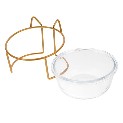 NOLITOY 1 セット 背の高いガラスの猫のボウル 斜めの猫のボウル 淡い色の飾り 棚に置く 猫缶のボウル ペット 小さな色の明るい装飾 食器収納ラック 皿 家庭用ケーブル スタック 中身 餌