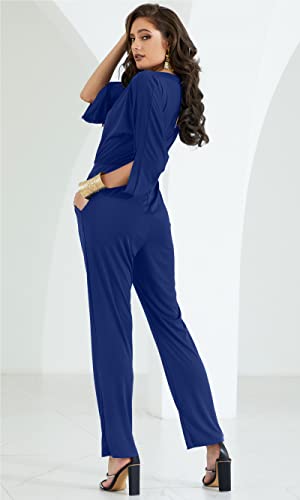 Image of KOH KOH Womens Short Sleeve Semi Formal Cocktail One Piece Jumpsuit Romper