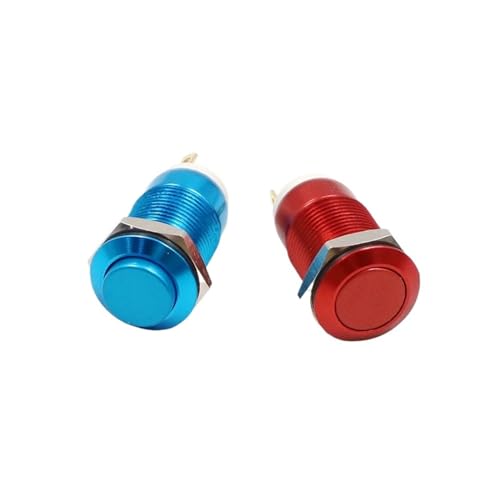 Bouton-poussoir étanche 12mm noir interrupteur momentané tête plate haute