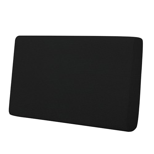 Image of Easy-Going Stretch 1 Piece Loveseat Couch Cushion Cover for Sofa | Sofa Cushion Furniture Protector Sofa Seat sofa slipcover Washable sofa cover soft with Elastic Bottom Black
