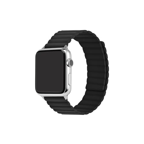 Bracelet montre magnétique silicone noir idéal sport et travail