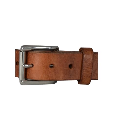 Heavy duty harness leather belt 1 1/2 wide H Oak leather with steel buckle