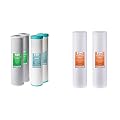 iSpring F4WGB22BM 4.5” x 20” 2-Stage Whole House Water Filter Set Replacement Pack, White & FP220BX2 High Capacity x 4.5” Water Replacement Cartridges Sediment Filter, 20 Micron, 2 Count, White