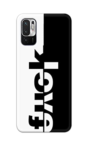 Image of PRINTFIDAA One Words Fukc Love Creative Art Innovative Wonderfull Printed Designer Hard Case for Redmi Note 10T (5G), Redmi Note 10 (5G) Back Cover -(e) RPM1003