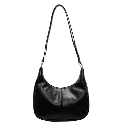 Hobo Bags for Women Leather Retro Crescent Shoulder Everyday Purse Vintage Slouchy Bag Soft Crossbody Handbag
