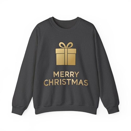 Pull de Noël Merry Present en gris foncé pour les fêtes de fin d'année