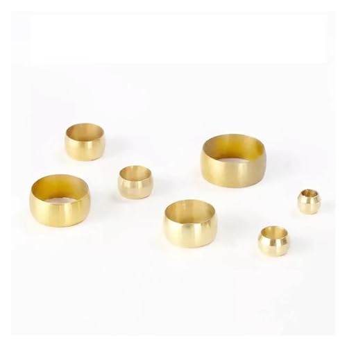 FRAILEVOT 10pc Brass Sleeve For 18mm O/D Tube Air Compression Pneumatic Fitting Sleeve Ferrule Ring FRAILEVOT