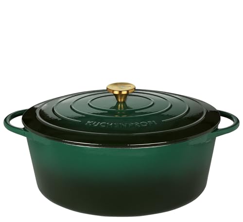 Cazuela de hierro fundido esmaltado apta para inducción y horno de 35 cm