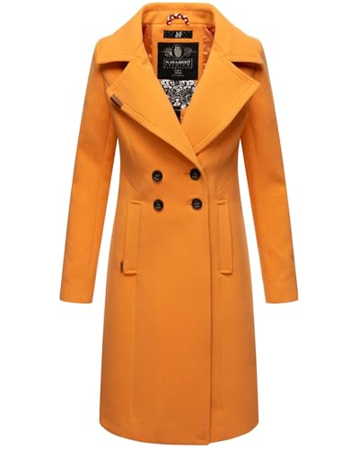 Navahoo Damen Mantel Trenchcoat Winterjacke Wintermantel B661 [B661-Wool-Apricot-Sorbet-Gr.XXL]