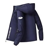 ZILUXI Down Jacket Chaqueta Bu-ell, Cremallera Bolsillos Plumiferos, para exteriores, otoño e invierno, días fríos y lluviosos, térmica(Dark Blue,3XL)