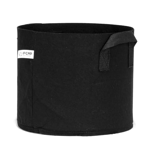 Image of FCMP Outdoor 5-Gallon Modern Lightweight Non-Woven Insulating Fabric Breathable Grow Bags for Indoor or Outdoor Gardening, Black (5 Pack)