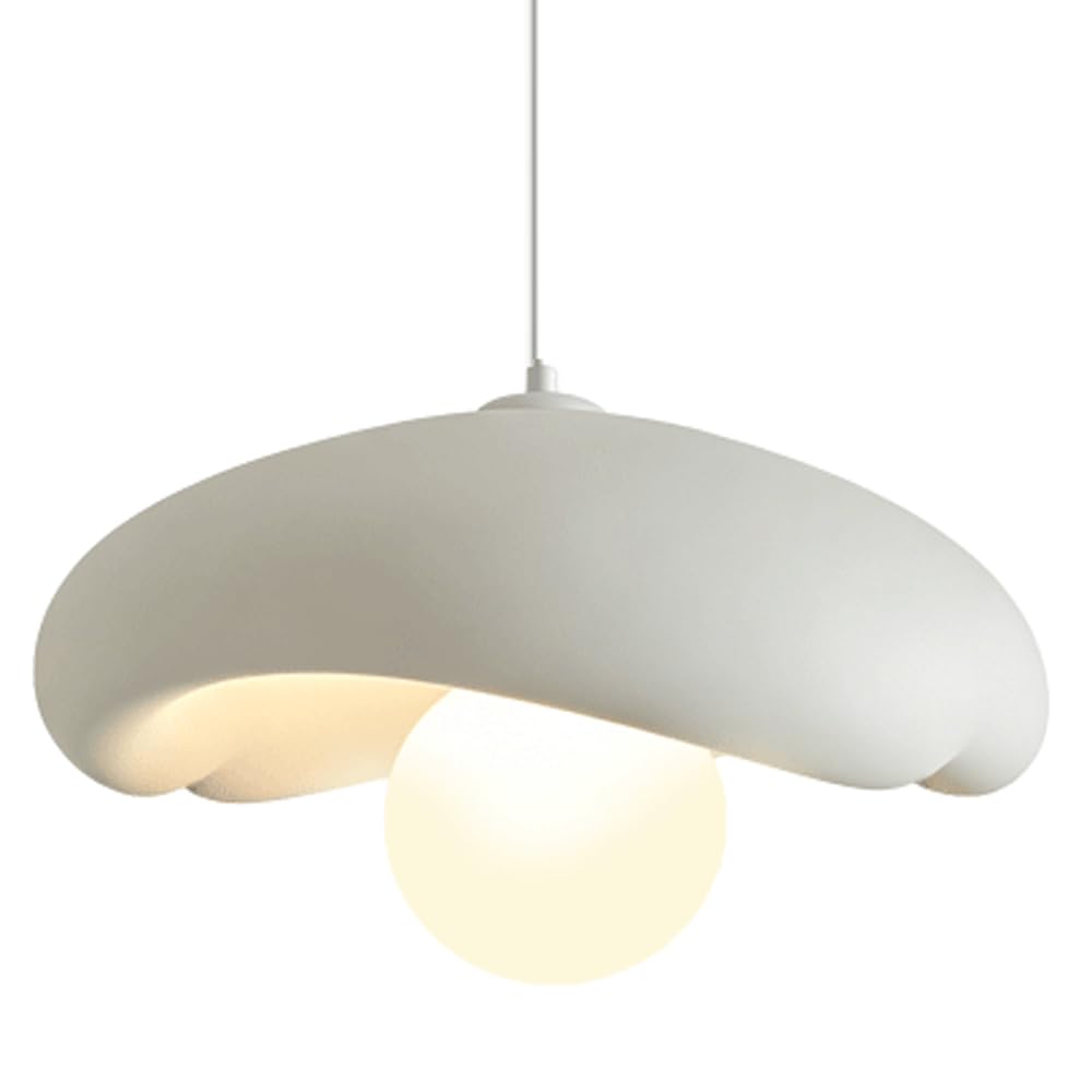 ESIYUVO 17.7in High-Density Polystyrene Pendant Light E27 Base Minimalist Wabi-Sabi Lotus Leaf Hanging Lamp Chandelier Decor Lighting Fixture for Kitchen Island Bar Walk-in Closet Dining Table Study