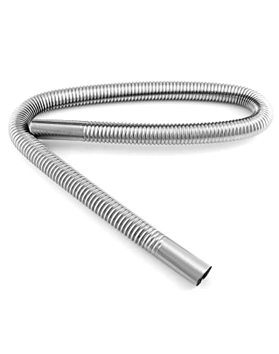 Qwork Air Heater Exhaust Pipe, 2.5Cm/1 In Id X 100Cm L Stainless Steel Parking Air Heater Exhaust Pipe Air Heater Fuel Tank Diesel Gas Vent Hose #TOP2
