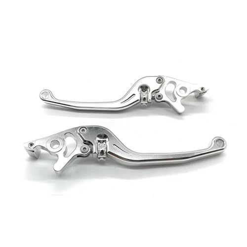 Leviers de frein et d'embrayage réglables pour course moto argent