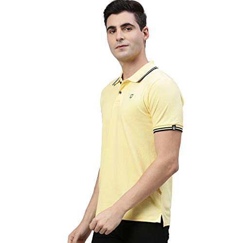 Image of Urbano Fashion Men's Solid Slim Fit Half Sleeve Cotton Polo T-Shirt