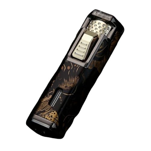Encendedor vintage metálico a butano negro miniatura 2