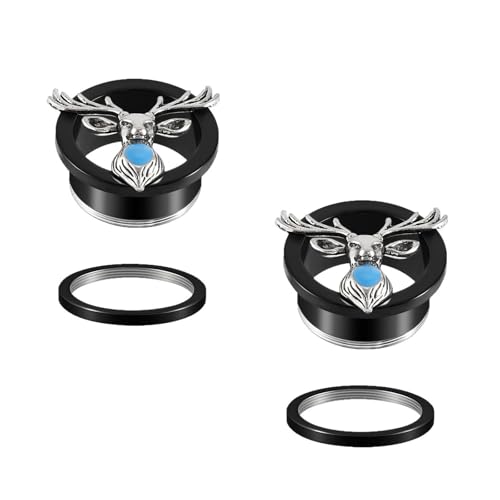 Vogem イヤーストレッチイヤリング ブラック ステンレススチール 耳栓 トンネル スパイラルピアス レディース メンズ ジュエリー 誕生日ギフト(22mm)