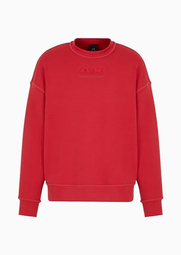 Armani Exchange mens Modal Cotton Debossed Logo Pullover Crewneck Sweatshirt