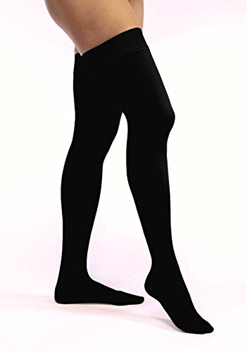 Image of JOBST 115180 BSN Medical Opaque Compression Sock, Thigh High, 30-40mmHg, Closed Toe, Small, Classic Black