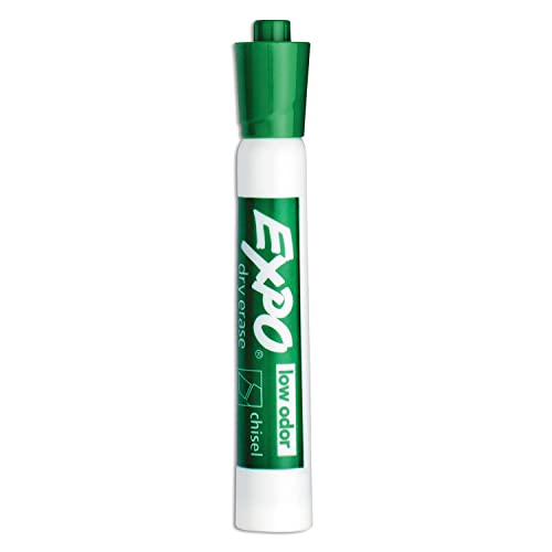 EXPO Dry Erase Markers, Low Odor Ink, Green, Chisel Tip, 12 Count - Whiteboard, Calendar, Organization, Essential Supplies for Office, School, Classroom, Teachers - image 4