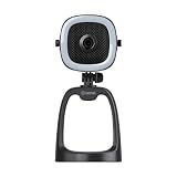 WebCam Usb com Microfone, Câmera 1080p e Anel Luz Led Integrados Preto Solução Tudo em Um para Gravações e Transmissões Ao Vivo Compatível com Diversos Dispositivos MPOWER