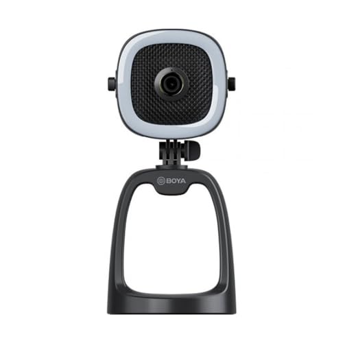 WebCam Usb com Microfone, Câmera 1080p e Anel Luz Led Integrados Preto Solução Tudo em Um para Gravações e Transmissões Ao Vivo Compatível com Diversos Dispositivos MPOWER