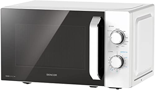 Sencor Mikrowelle mit Grill - Leistungsstark und Elegant – Multifunktionsgerät mit emailliertem Innenraum für einfache Reinigung, 20L, Weiß - SMW 4220WH