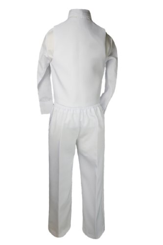Unotux Baby Boys Teen Christening Baptism White Paisley Vest Sets Suits Bow Tie Sm-20 (Large (12-18 Months))
