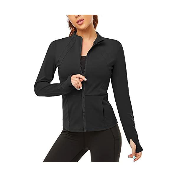 Gleeter-Workout-Jacket-for-Women-Full-Zip-Long-Sleeve-Yoga-Athletic-Running-Jacket-Active-Sportswear-with-Thumbhole Gleeter Workout Jacket for Women Full Zip Long Sleeve Yoga Athletic Running Jacket Active Sportswear with Thumbhole