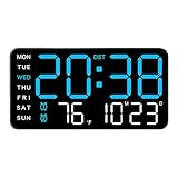 Weldphur Reloj de Pared Digital Grande - LED Grande Multifuncional Decoración del Hogar con Fecha - Reloj Digital de Pared para Oficina | para Dormitorio Sala De Estar Oficina Dormitorio Garaje Y