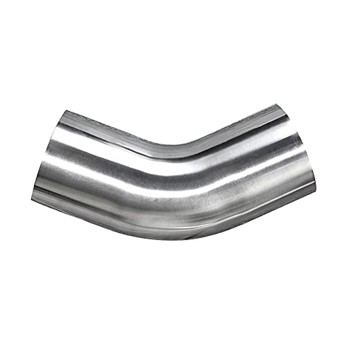 2.5" Stainless 45° Mandrel Bend Elbow - 14Ga /.078" Wall - 2" Leg / 2" Leg - Ss304 Stainless Steel Exhaust Bend Pipe Exhaust Piping For Car Exhaust Pipe Elbow Modified, Stair Handrail, Etc - Atotl #TOP3