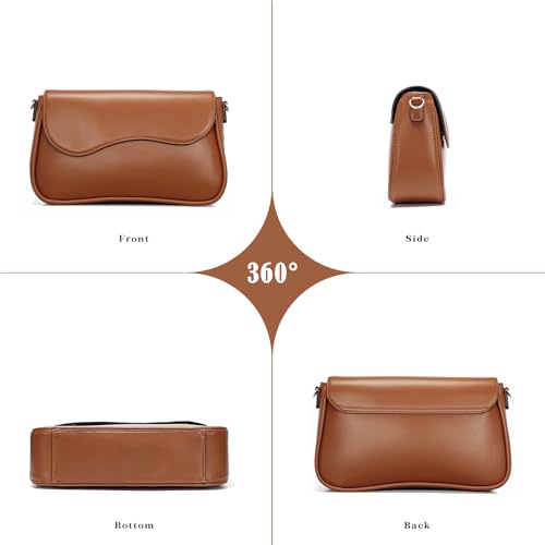 molshine Women's Crossbody Bag, PU Leather Square Flapover Shoulder Bags, Stylish Flip Cover Mailman Bag Tote Purses Satchel3