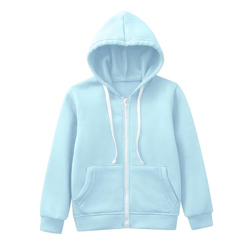 Teen Boys Girls Hoodies & Sweatshirts Zip Up Kids Long Sleeve Hooded Sweatshirt with Pockets Jackets Tops3
