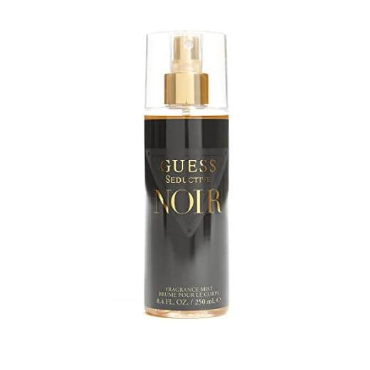 GUESS Seductive Noir, Bruma Perfumada para Mujer, Fragancia Floral, Bergamota, Pétalos de Iris, Jazmín, Vainilla, Aroma Seductora, 250 ml