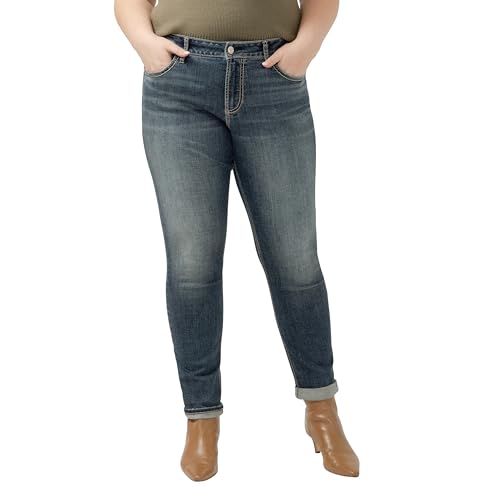 Silver Jeans Co. Women's Girlfriend Mid Rise Skinny Jeans-Legacy