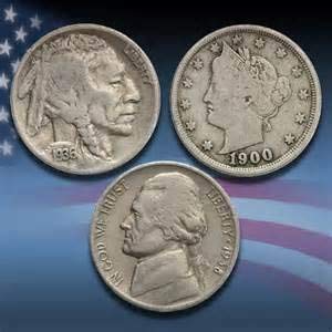 USA 1913-1937 Buffalo Nickel and 1883-1912 Liberty and Wartime Jefferson Coin Set of 3 - Random Date