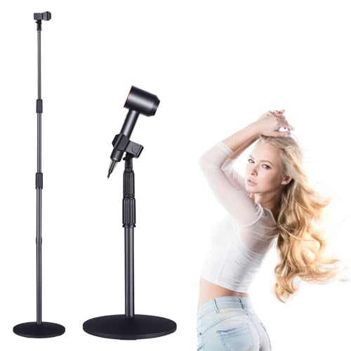 Soporte para secador de pelo manos libres, TAYUQEE Soporte para soplador ajustable de 59 pulgadas de altura, resistente soporte giratorio de 180 grados para mujeres y mascotas